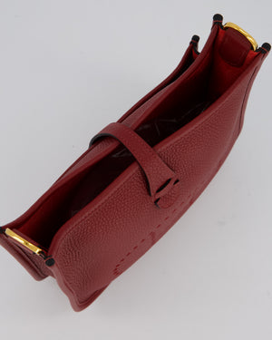 Hermès Evelyne III 23 Bag in Rouge H Taurillon Clemence Leather with Gold Hardware