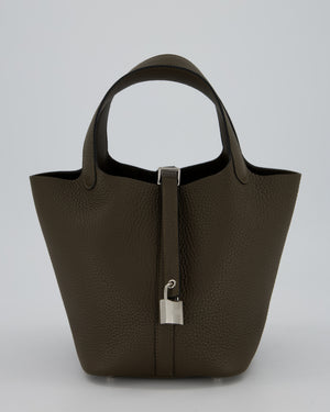 Hermès Picotin Lock 18 Bag in Vert Loden Taurillon Clemence Leather with Palladium Hardware