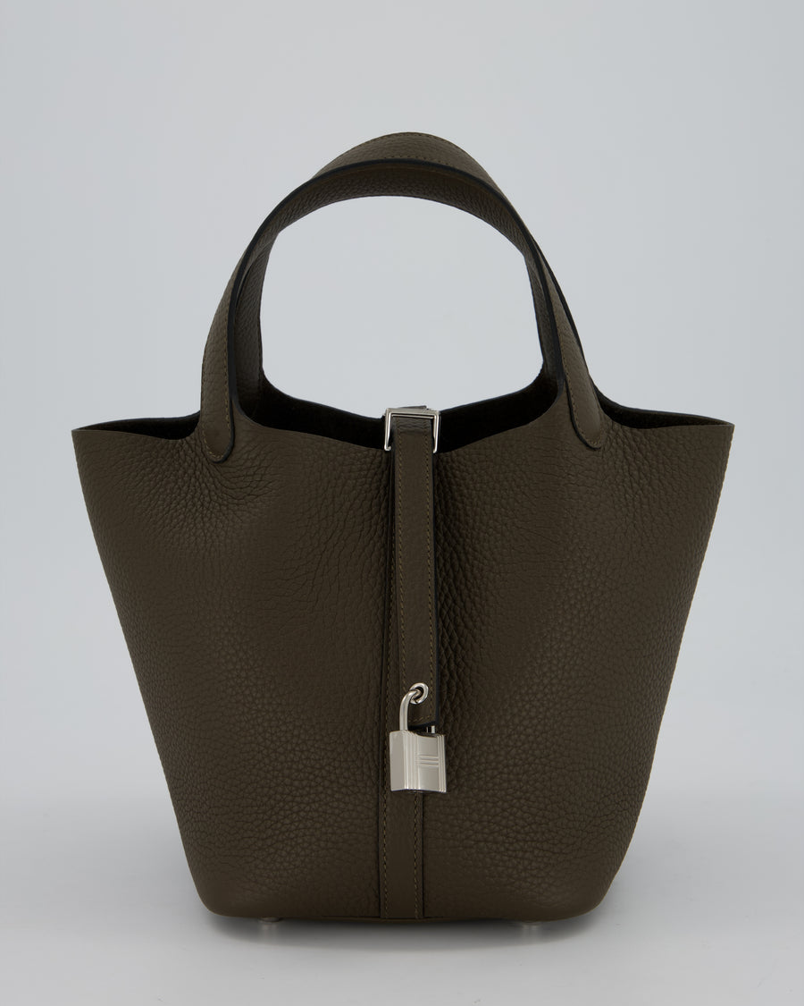 Hermès Picotin Lock 18 Bag in Vert Loden Taurillon Clemence Leather with Palladium Hardware