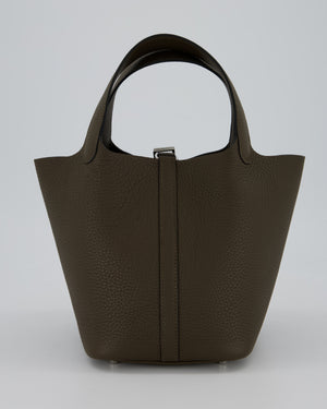 Hermès Picotin Lock 18 Bag in Vert Loden Taurillon Clemence Leather with Palladium Hardware