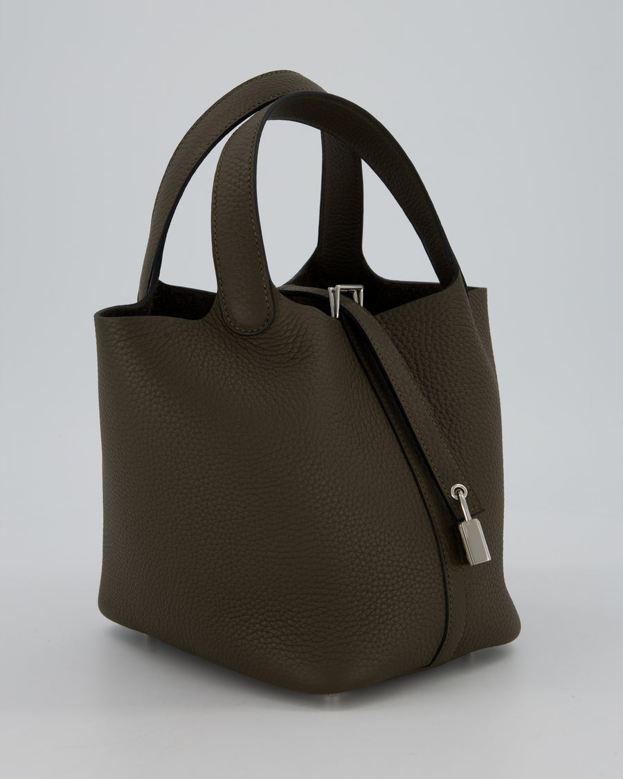 Hermès Picotin Lock 18 Bag in Vert Loden Taurillon Clemence Leather with Palladium Hardware