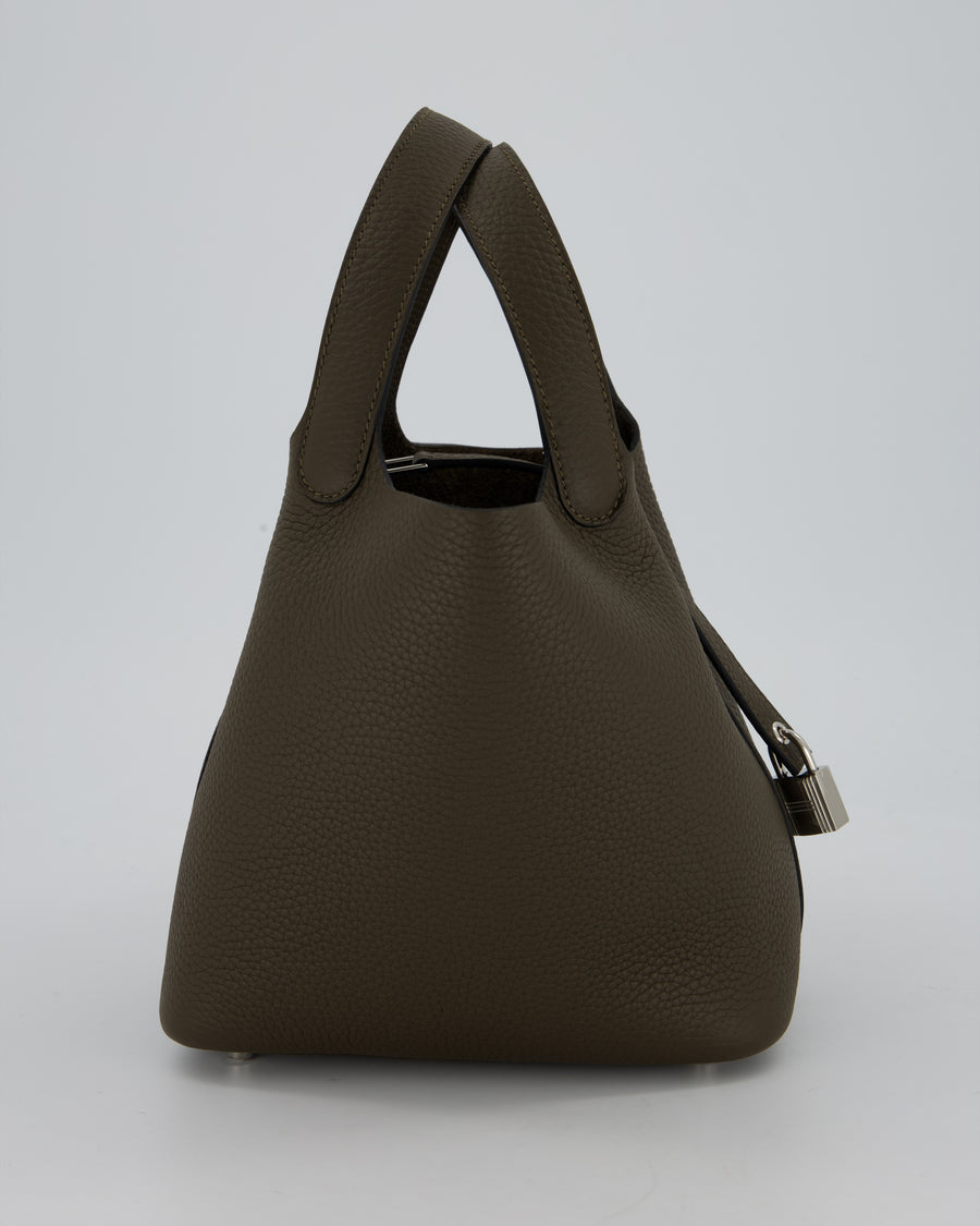Hermès Picotin Lock 18 Bag in Vert Loden Taurillon Clemence Leather with Palladium Hardware
