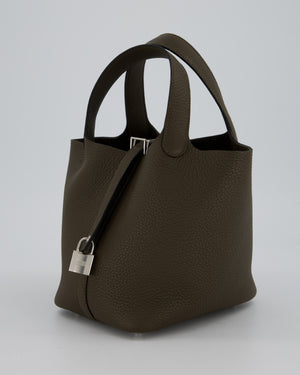 Hermès Picotin Lock 18 Bag in Vert Loden Taurillon Clemence Leather with Palladium Hardware