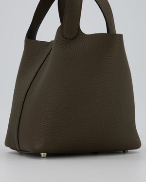 Hermès Picotin Lock 18 Bag in Vert Loden Taurillon Clemence Leather with Palladium Hardware