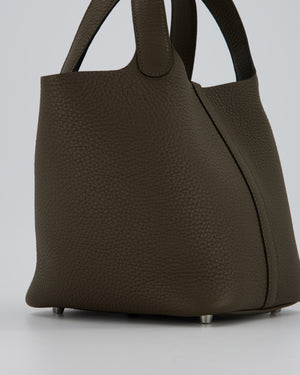 Hermès Picotin Lock 18 Bag in Vert Loden Taurillon Clemence Leather with Palladium Hardware