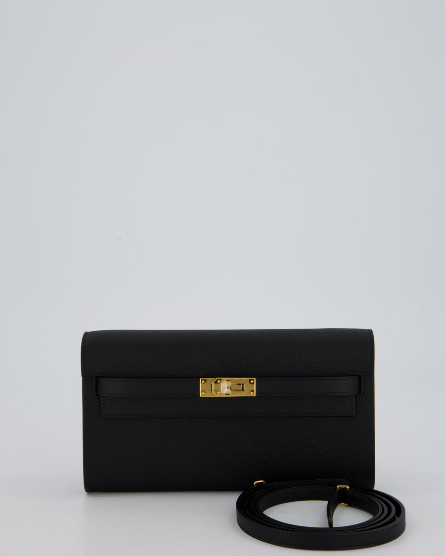 Hermès Kelly To Go Bag in Noir Epsom Leather with Gold Hardware