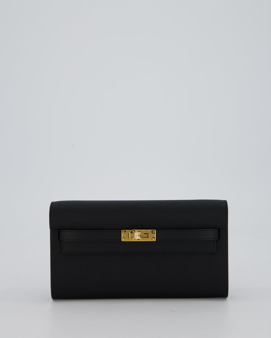 Hermès Kelly To Go Bag in Noir Epsom Leather with Gold Hardware