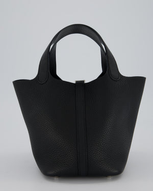 Hermès Picotin Lock 18 Bag in Noir Taurillon Clemence Leather with Palladium Hardware