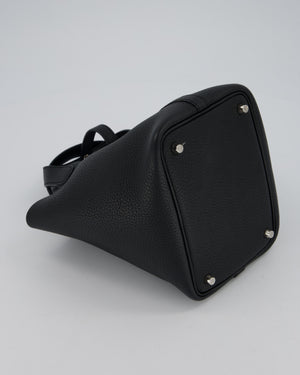 Hermès Picotin Lock 18 Bag in Noir Taurillon Clemence Leather with Palladium Hardware