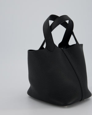 Hermès Picotin Lock 18 Bag in Noir Taurillon Clemence Leather with Palladium Hardware
