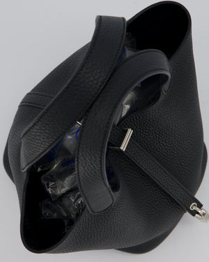 Hermès Picotin Lock 18 Bag in Noir Taurillon Clemence Leather with Palladium Hardware