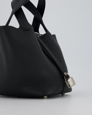 Hermès Picotin Lock 18 Bag in Noir Taurillon Clemence Leather with Palladium Hardware