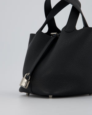 Hermès Picotin Lock 18 Bag in Noir Taurillon Clemence Leather with Palladium Hardware