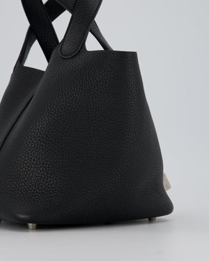 Hermès Picotin Lock 18 Bag in Noir Taurillon Clemence Leather with Palladium Hardware