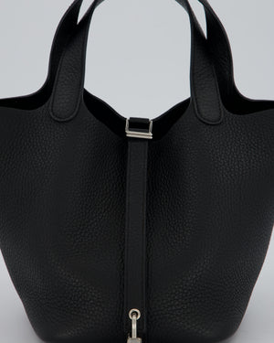 Hermès Picotin Lock 18 Bag in Noir Taurillon Clemence Leather with Palladium Hardware
