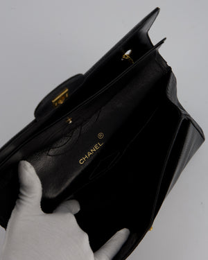 *VERY RARE* Chanel Black Vintage Classic Flap Bag in Lizard Leather with 24K Gold Hardware