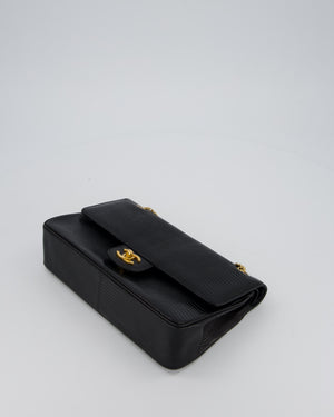 *VERY RARE* Chanel Black Vintage Classic Flap Bag in Lizard Leather with 24K Gold Hardware