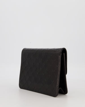 Chanel Vintage Small Square Single Flap Bag in Dark Brown Lambskin Leather with 24K Gold Hardware