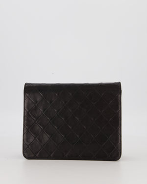 Chanel Vintage Small Square Single Flap Bag in Dark Brown Lambskin Leather with 24K Gold Hardware