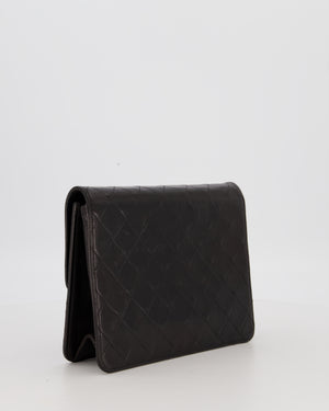 Chanel Vintage Small Square Single Flap Bag in Dark Brown Lambskin Leather with 24K Gold Hardware