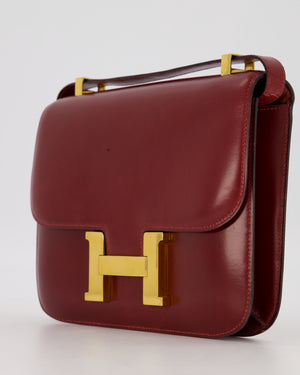 *SUPER RARE* Hermès Vintage Constance 23 Bag in Rouge H Box Leather with Gold Hardware