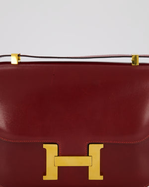*SUPER RARE* Hermès Vintage Constance 23 Bag in Rouge H Box Leather with Gold Hardware