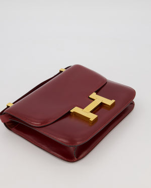 *SUPER RARE* Hermès Vintage Constance 23 Bag in Rouge H Box Leather with Gold Hardware