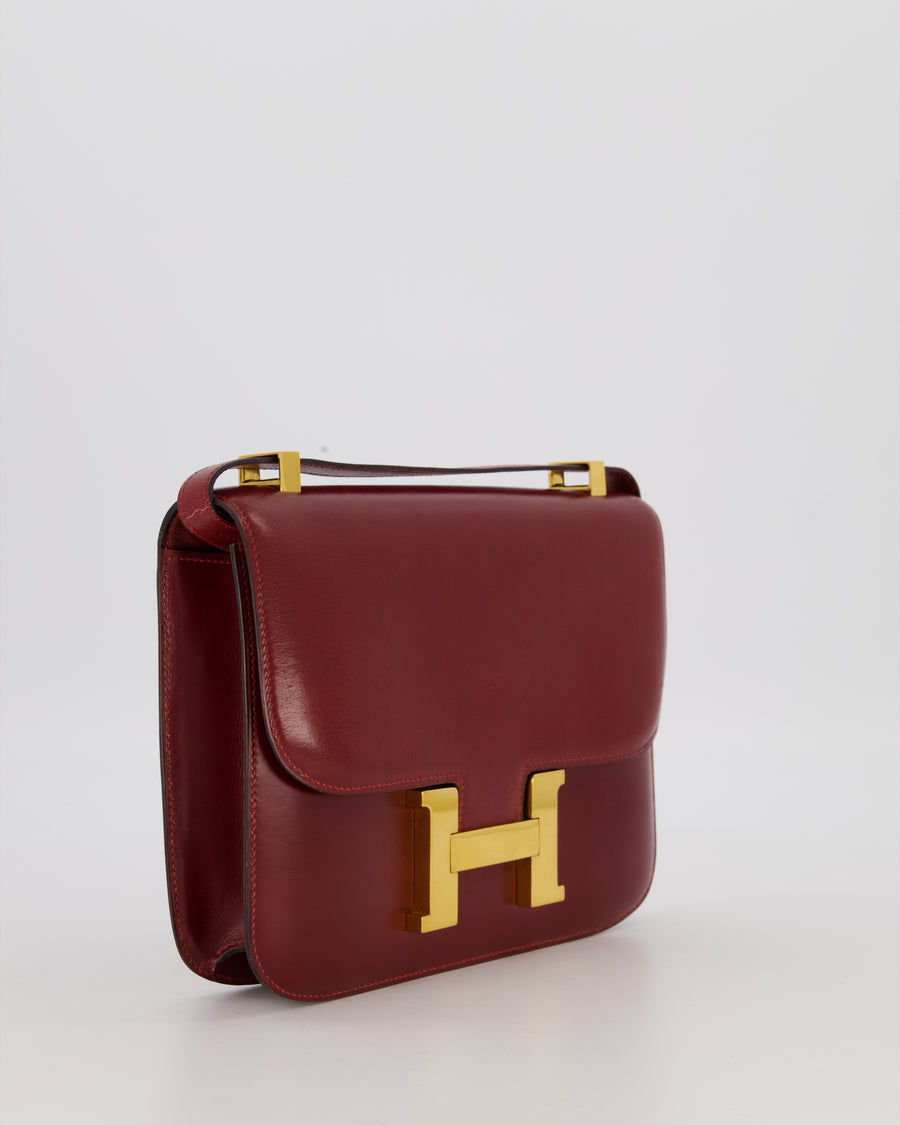 *SUPER RARE* Hermès Vintage Constance 23 Bag in Rouge H Box Leather with Gold Hardware