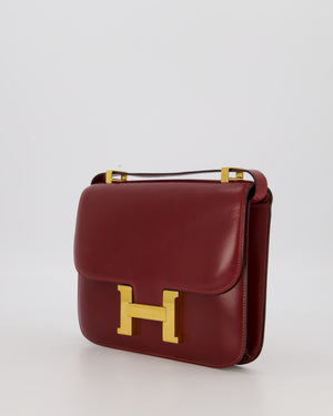 *SUPER RARE* Hermès Vintage Constance 23 Bag in Rouge H Box Leather with Gold Hardware