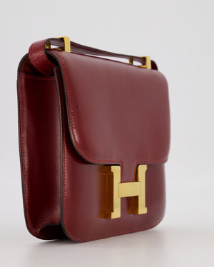 *SUPER RARE* Hermès Vintage Constance 23 Bag in Rouge H Box Leather with Gold Hardware