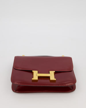 *SUPER RARE* Hermès Vintage Constance 23 Bag in Rouge H Box Leather with Gold Hardware