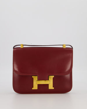 *SUPER RARE* Hermès Vintage Constance 23 Bag in Rouge H Box Leather with Gold Hardware