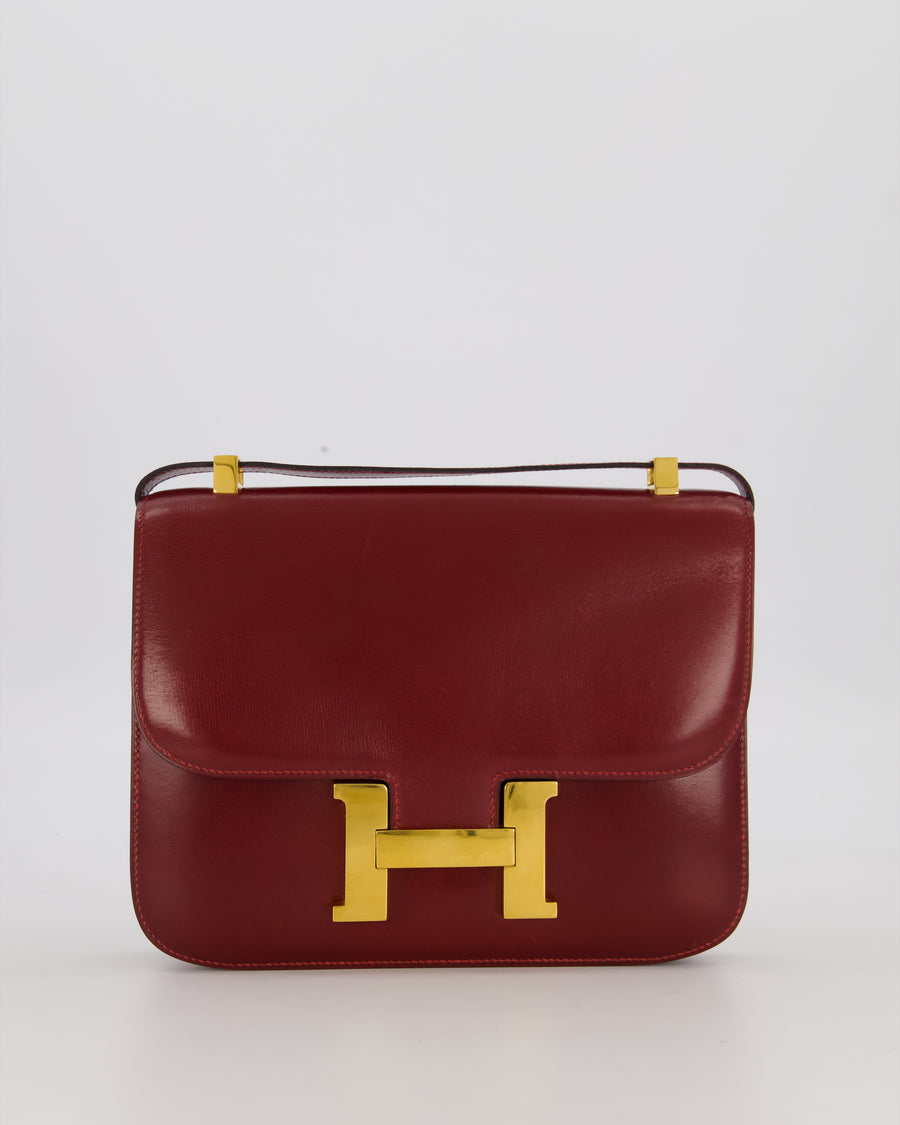 *SUPER RARE* Hermès Vintage Constance 23 Bag in Rouge H Box Leather with Gold Hardware