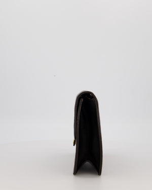 Chanel Vintage Medium Square Single Flap Bag in Black Lambskin Leather with 24K Gold Hardware