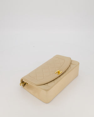 Chanel Vintage Medium Diana Flap Bag in Cream Lambskin Leather with 24K Gold Hardware