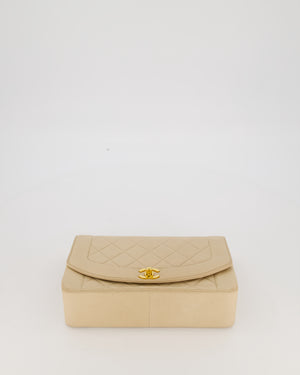 Chanel Vintage Medium Diana Flap Bag in Cream Lambskin Leather with 24K Gold Hardware