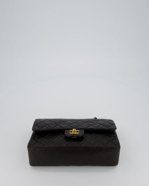 Chanel Vintage Chocolate Brown Medium Classic Double Flap Bag in Lambskin Leather with 24K Gold Hardware