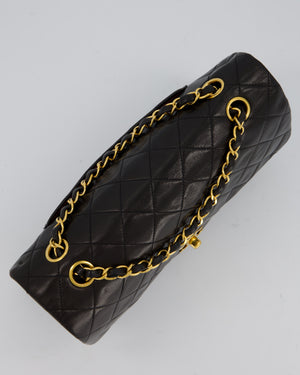 Chanel Vintage Chocolate Brown Medium Classic Double Flap Bag in Lambskin Leather with 24K Gold Hardware