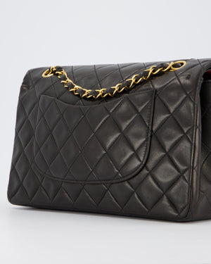Chanel Vintage Chocolate Brown Medium Classic Double Flap Bag in Lambskin Leather with 24K Gold Hardware