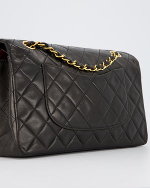 Chanel Vintage Chocolate Brown Medium Classic Double Flap Bag in Lambskin Leather with 24K Gold Hardware