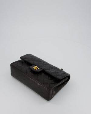 Chanel Vintage Chocolate Brown Medium Classic Double Flap Bag in Lambskin Leather with 24K Gold Hardware