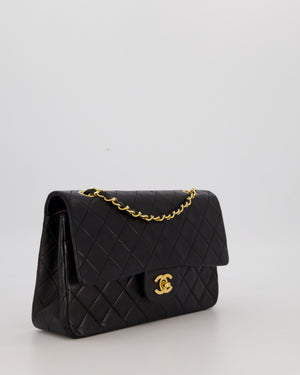 Chanel Vintage Black Medium Classic Double Flap Bag in Lambskin Leather with 24K Gold Hardware