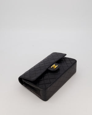 Chanel Vintage Black Medium Classic Double Flap Bag in Lambskin Leather with 24K Gold Hardware