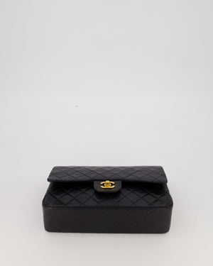 Chanel Vintage Black Medium Classic Double Flap Bag in Lambskin Leather with 24K Gold Hardware