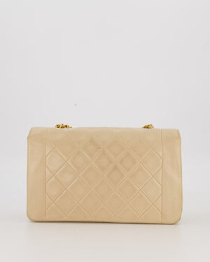 Chanel Vintage Medium Diana Flap Bag in Cream Lambskin Leather with 24K Gold Hardware