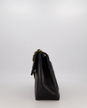 Chanel Black Vintage Maxi Jumbo XL Single Flap Bag in Lambskin with 24K Gold Hardware