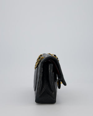 Chanel Vintage Navy Medium Classic Double Flap Bag in Lambskin Leather with 24K Gold Hardware