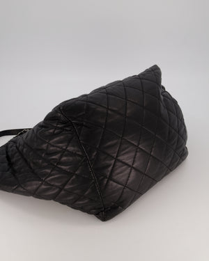Chanel Black Week End On Mars Tote Bag In Black Lambskin Leather with Ruthenium Hardware