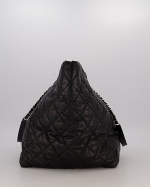 Chanel Black Week End On Mars Tote Bag In Black Lambskin Leather with Ruthenium Hardware