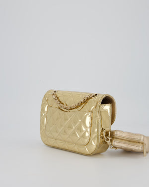 Chanel Hollywood Boulevard Metallic Mirror Mini Flap Bag in Gold Mirror Metallic Calfskin with Gold Hardware and Star Coin Purse